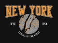 New York city t-shirt design with NYC map. Typography graphics for tee shirt Royalty Free Stock Photo